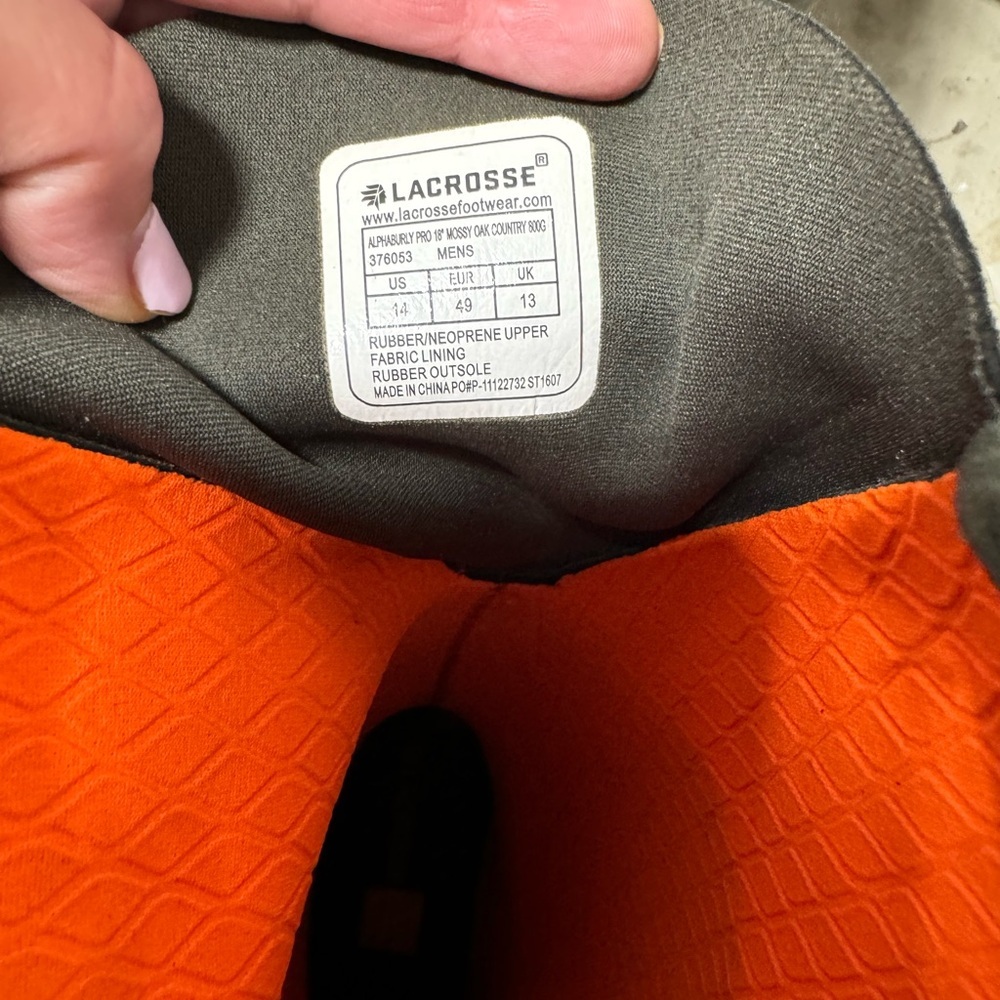 Men's Lacrosse Insulated 800G Alphaburly Pro Boots, 18" - Picture 5 of 15